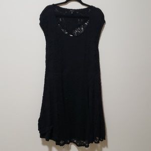 Black lace skater dress